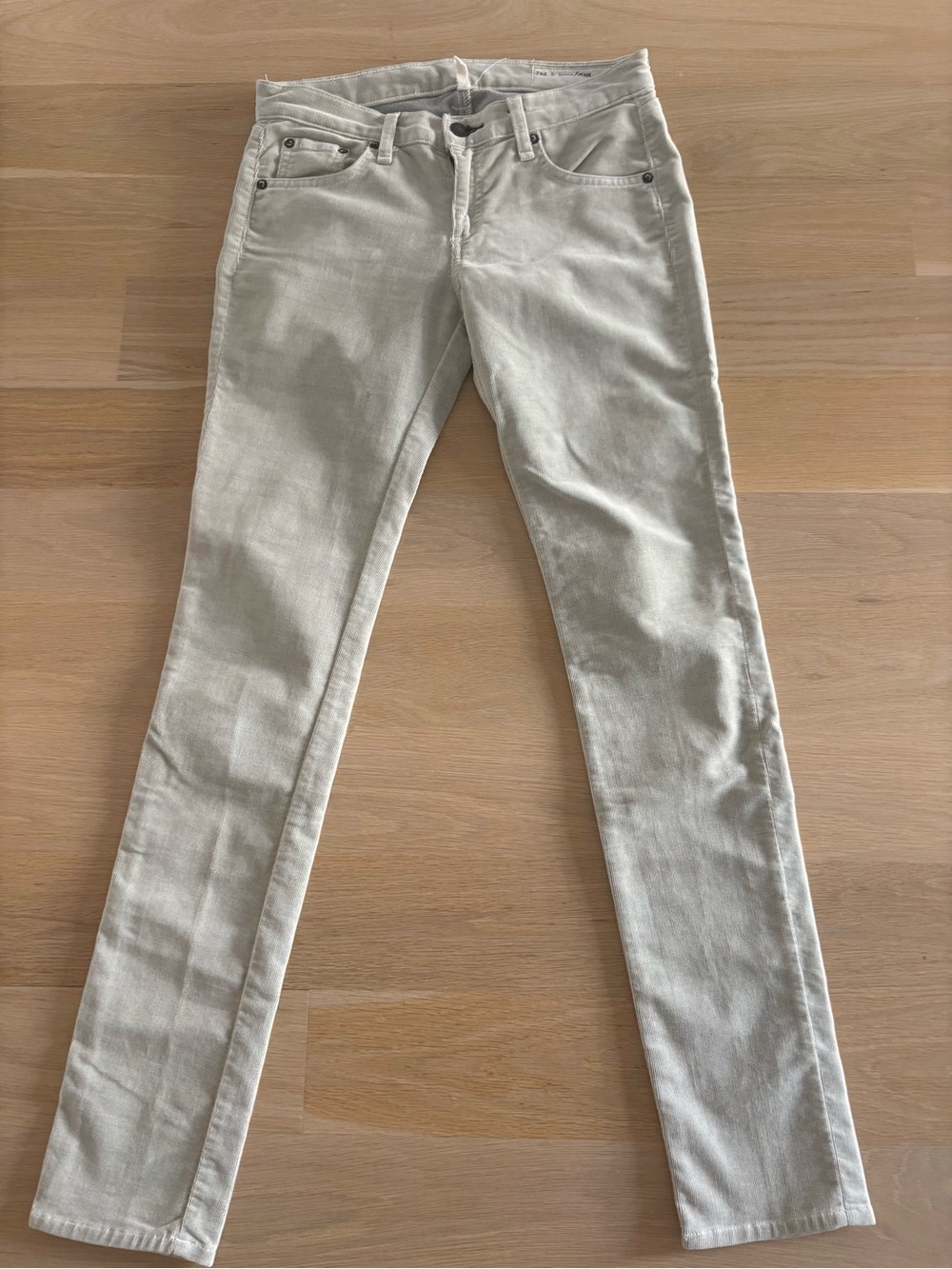 Slim Fit Women’s Jeans RAG & BONE brushed stretch 26 Beige designer $210 ret
